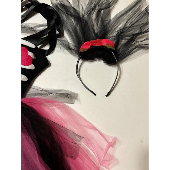 O'Cocolour Girls' Tutu Tulle & Knit Skeleton Costume Halloween SZ Large(5-7yrs) - Picture 5 of 9